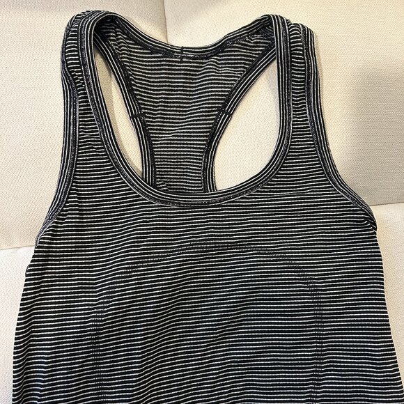 Lululemon Swiftly Tech Racerback - Black and White Striped - Picture 2 of 5